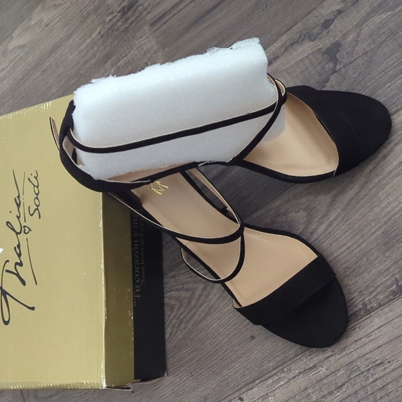 Thalia Sodi Shoes - Sandals by Thalia Sodi Black Strappy  Gold Hardware Darria Style